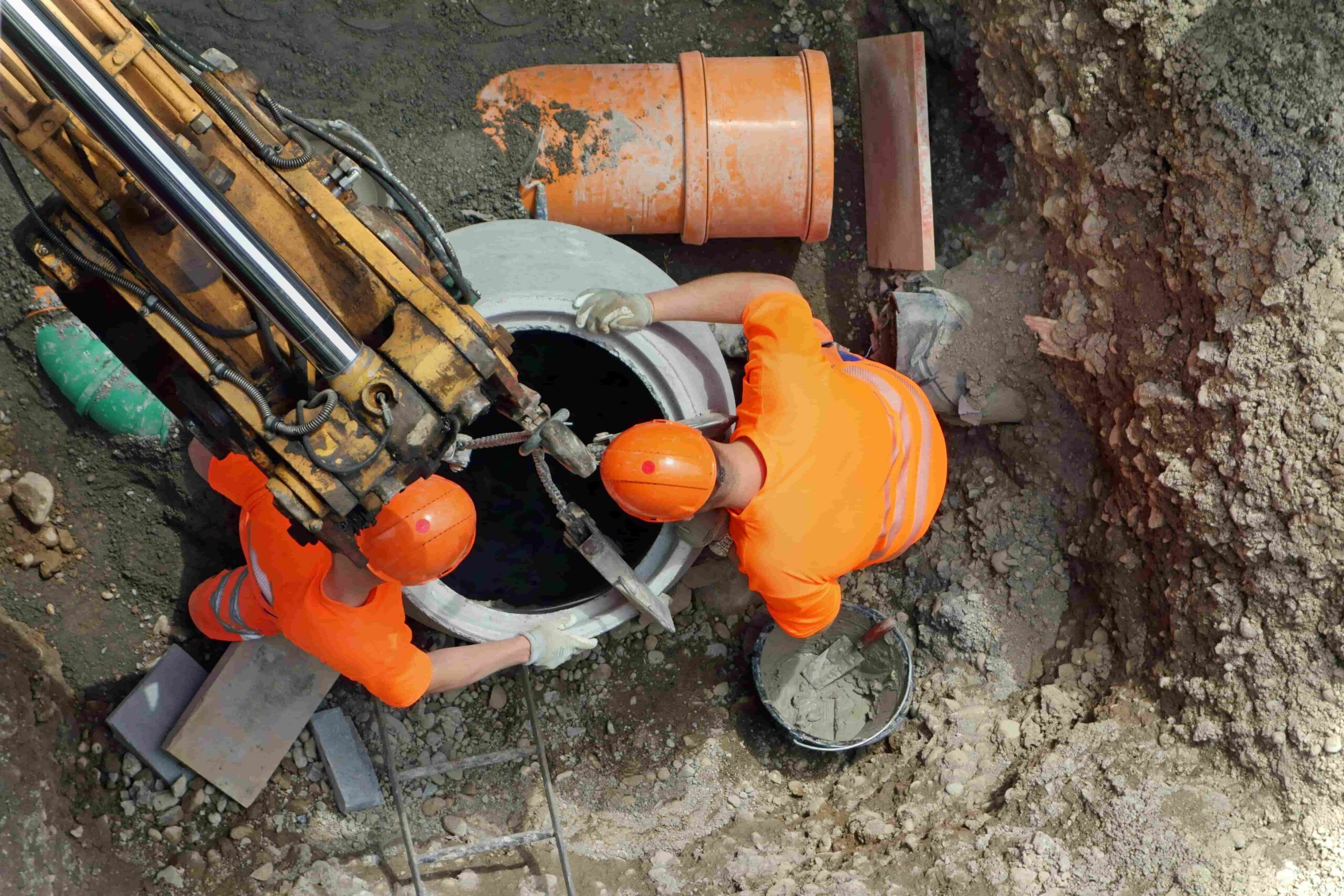 Arbeiter bei Tiefbau